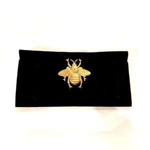 Bosom Buddy Bags Bee Embellished Black Clutch Purse